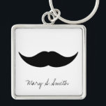Mustache Custom Name Keychain<br><div class="desc">Moustache / Mustache w/ Custom Name designer gift. An elegant birthday gift idea for any teenager and adult. Fully customizable! Easy to use and easy to personalize.
Are You On Facebook?</div>