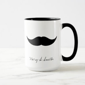 Mustache Custom Name Mug