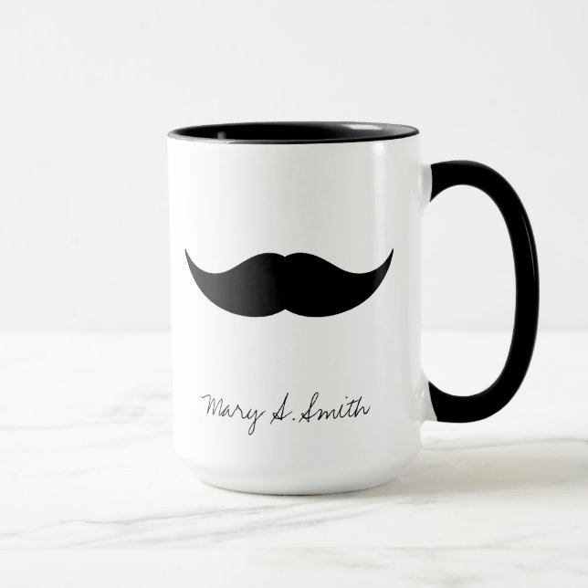 Mustache Custom Name Mug (Right)