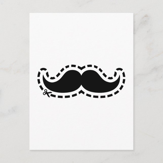 Mustache cut out postcard (Front)