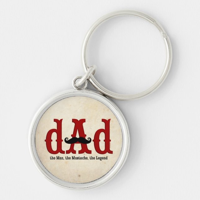 Mustache Dad Keychain (Front)