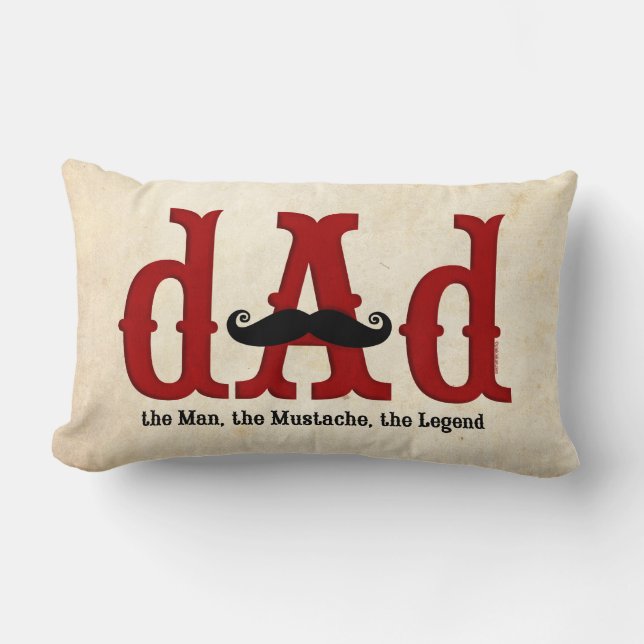 Mustache Dad Pillow (Front)