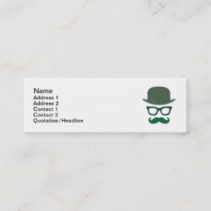 Mustache, Derby and Eye Glasses Mini Business Card