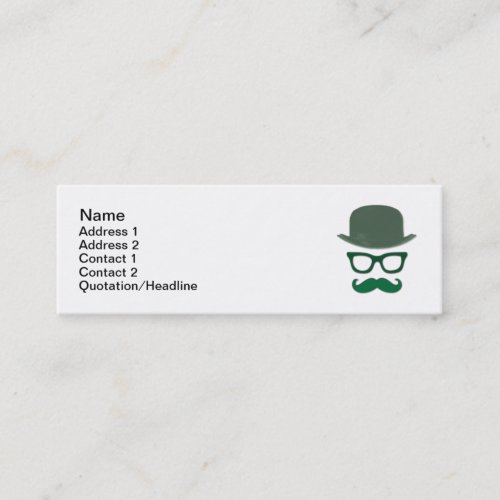 Mustache, Derby and Eye Glasses Business Card Templates