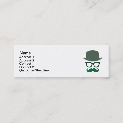 Customizable Mustache, Derby and Eye Glasses Business Card Templates