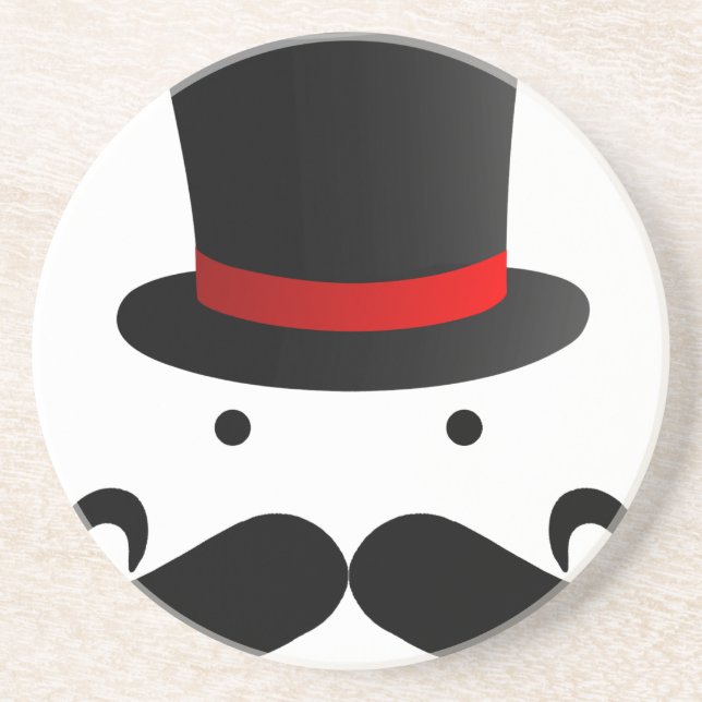 Mustache Design Drink Coaster (Front)