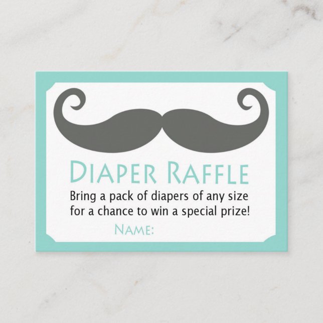 Mustache Diaper Raffle Tickets (Front)