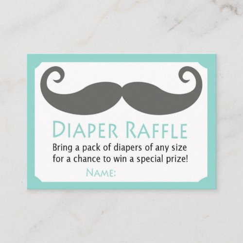 Mustache Diaper Raffle Tickets