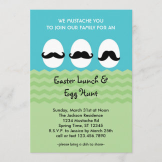 Mustache Easter Eggs Invitation