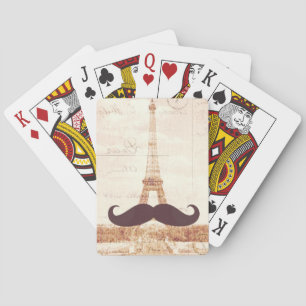 Mustache Eiffel Tower Poker Cards