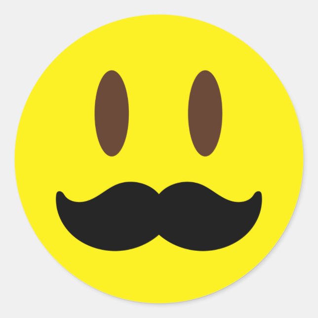 Mustache Emoji Man Stickers (Front)