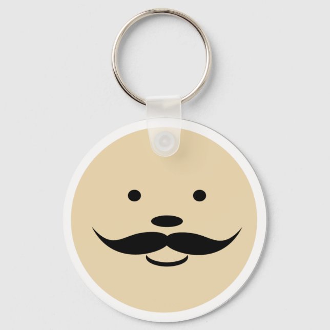Mustache / face / father's day / gift for father keychain (Front)
