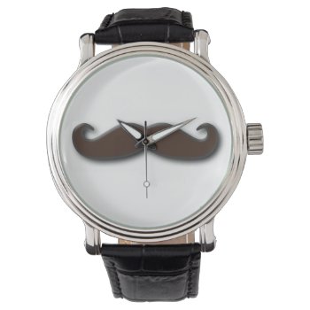 Mustache Faced Watch by thatcrazyredhead at Zazzle