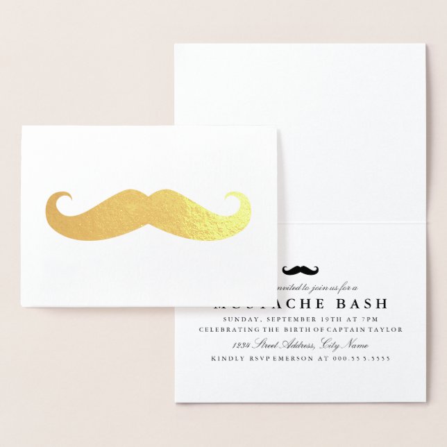 Mustache Foil Card (Display)