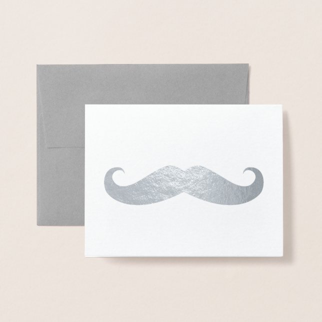 Mustache Foil Card (Front With Envelope)