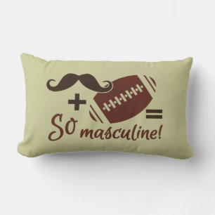 Mustache & Football custom color throw pillow