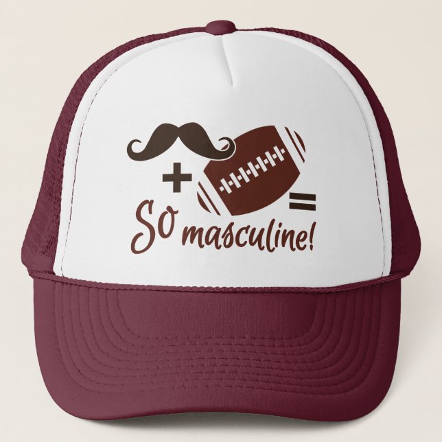 Mustache & Football hat - choose color (Front)