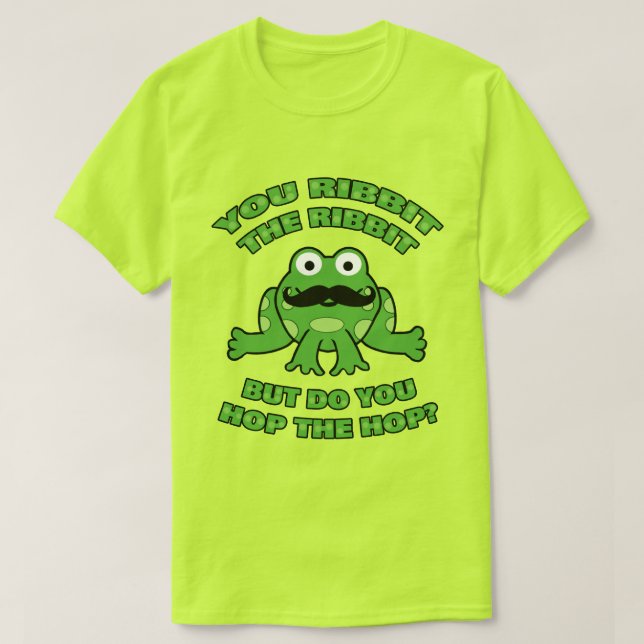 Mustache Frog Hop the Hop T-Shirt (Design Front)