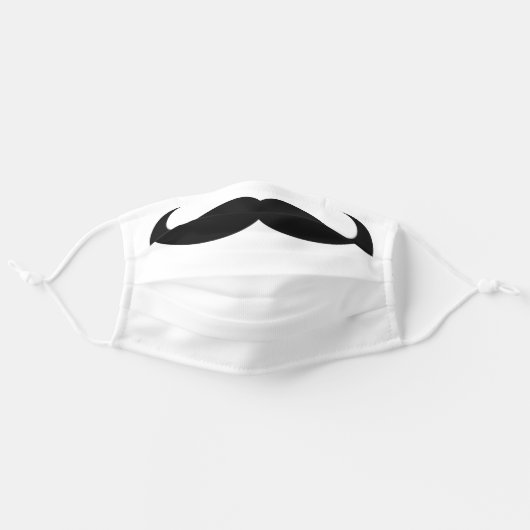 Mustache Funny Clever Joke Cute Silly Humorous Adult Cloth Face Mask (Front, Unfolded)