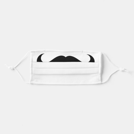 Mustache Funny Clever Joke Cute Silly Humorous Adult Cloth Face Mask (Front, Folded)