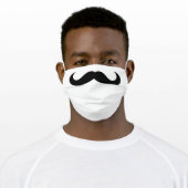 Mustache Funny Clever Joke Cute Silly Humorous Adult Cloth Face Mask (Worn)