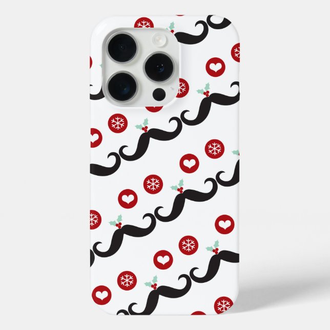Mustache Funny Face Snowflake Mistletoe Holiday Case-Mate iPhone Case (Back)