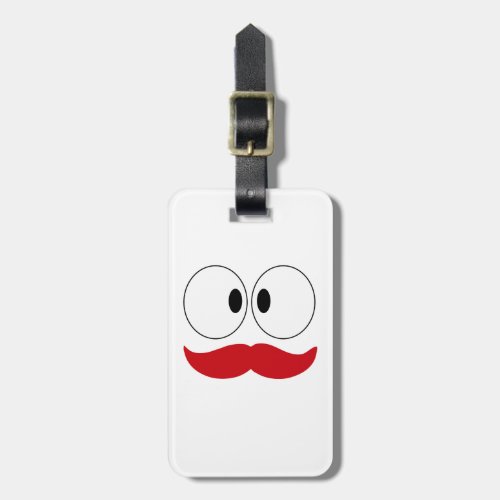 Mustache Funny Face With Eyes Luggage Tag