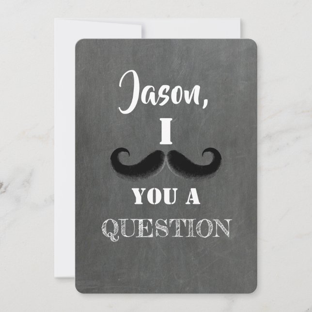 Mustache Funny Groomsman or Best Man Proposal Invitation (Front)