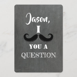 Mustache Funny Groomsman or Best Man Proposal Invitation