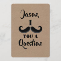 Mustache Funny Groomsman or Best Man Proposal