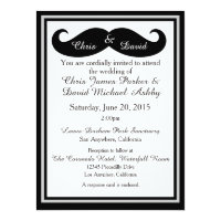 Mustache Gay Wedding Invitation