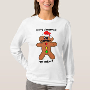 mustache gingerbread man T-Shirt