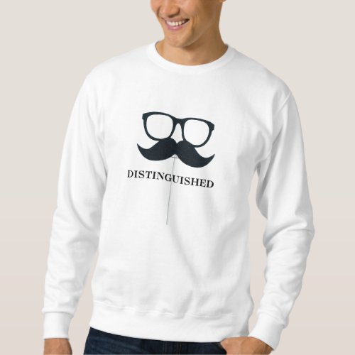 Mustache  Glasses Distinguished Logo Print  Sweatshirt
