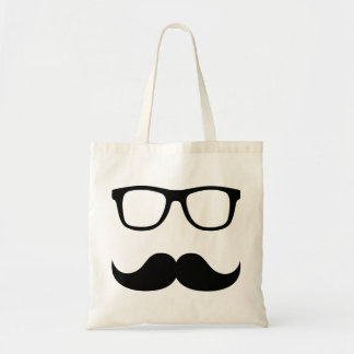 Mustache glasses tote bag