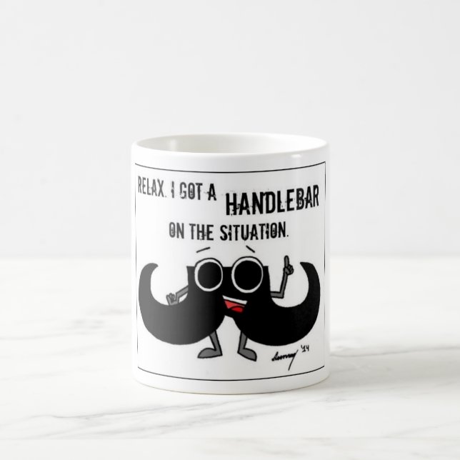 Mustache 'GOT A HANDLEBAR ON THE SITUATION' Mug (Center)