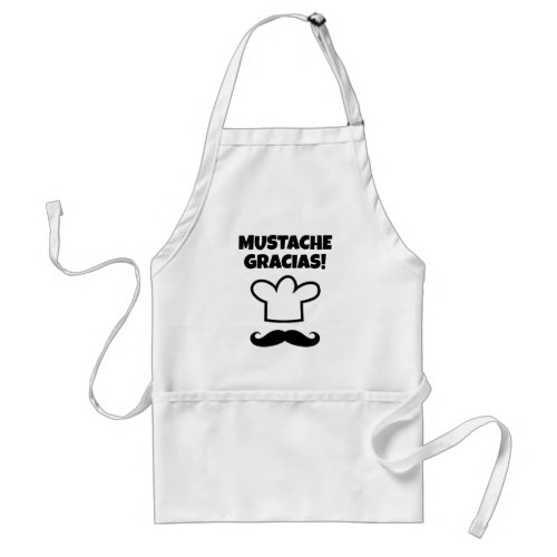 Mustache Gracias funny BBQ chef apron for men