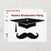 Mustache Graduation Postcard (Front/Back)