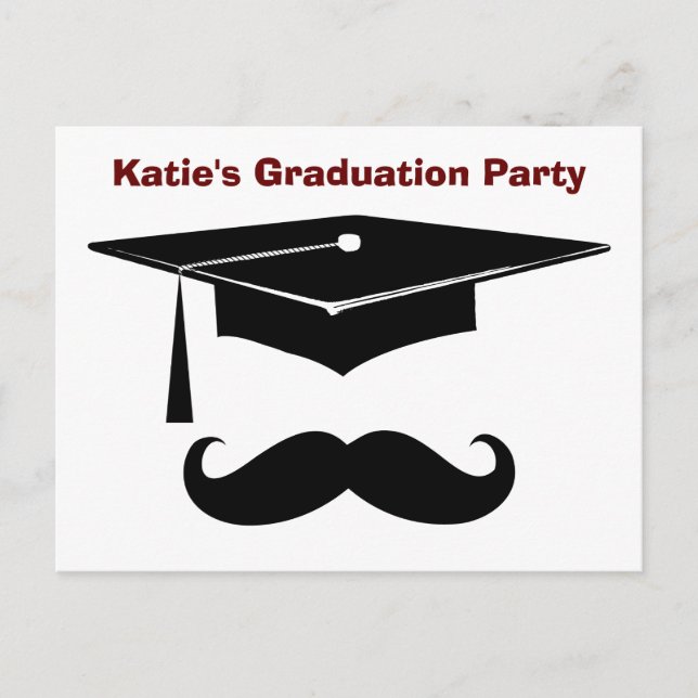 Mustache Graduation Postcard (Front)