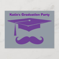 Mustache Graduation Purple