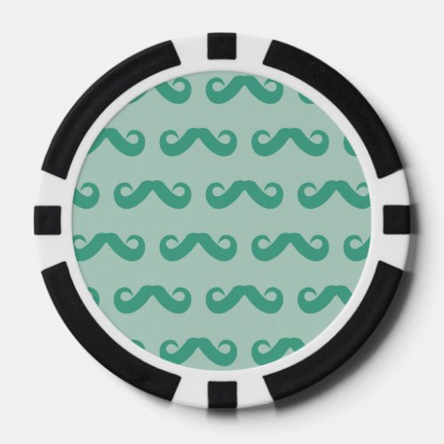 Mustache Greens Poker Chips