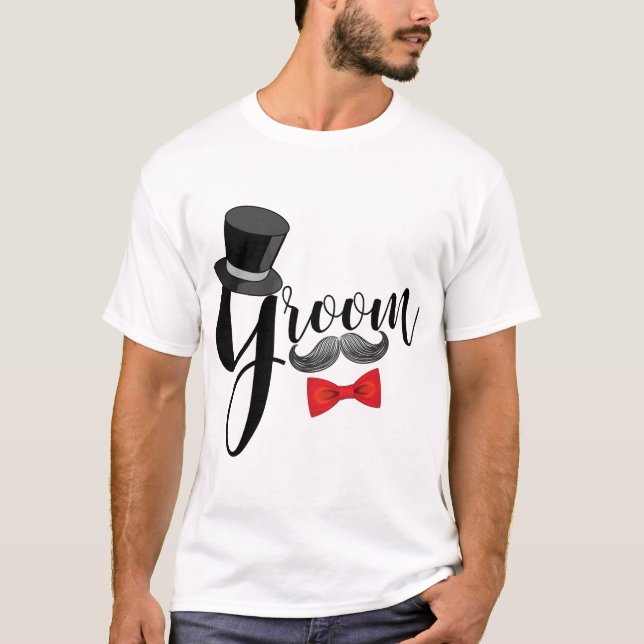 Mustache Groom T-Shirt (Front)