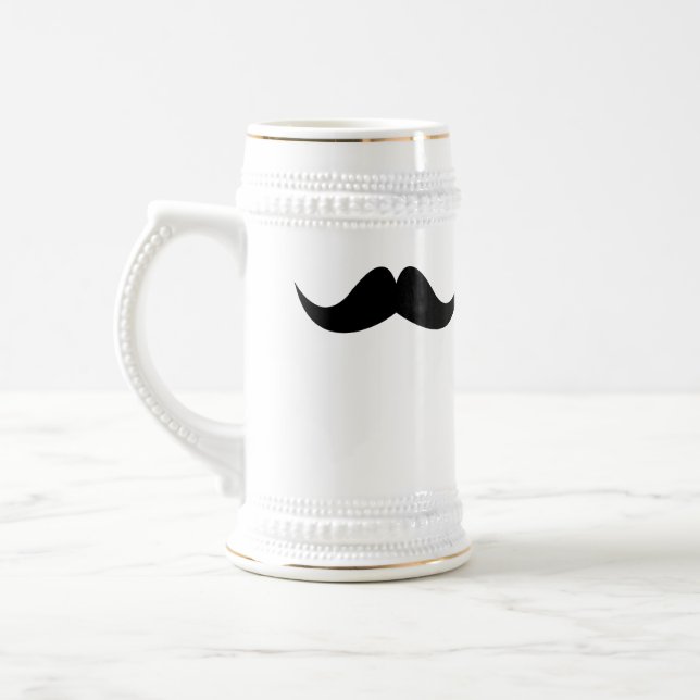 Mustache groomsman bachelor beer stein mug (Left)