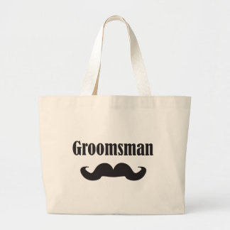 Mustache Groomsman Large Tote Bag