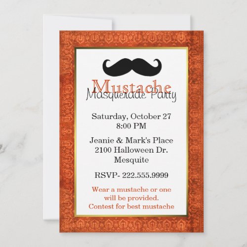 Mustache Halloween Party Invitation