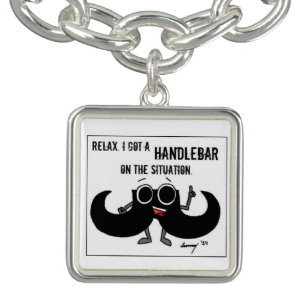 Mustache "HANDLEBAR ON THE SITUATION" Charm Bracelet