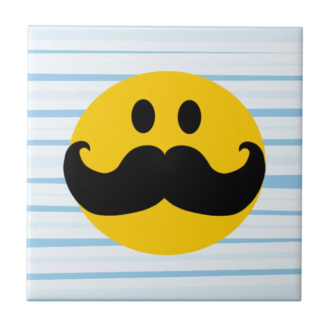 Mustache Happy Face Tile (Front)