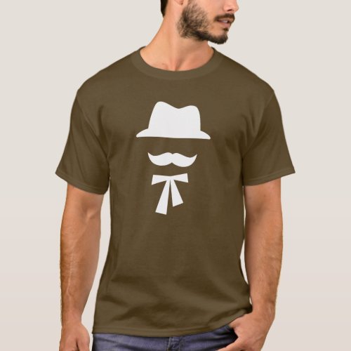 Mustache & Hat Pictogram T-Shirt Mustache Hat Pictogram T_Shirt