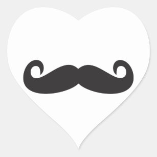 Mustache Heart Sticker