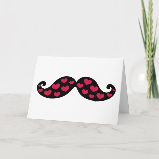 Mustache Hearts Card (Front)