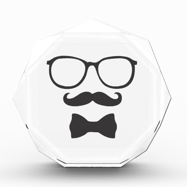 Mustache Hipster Bowtie Glasses Award (Front)